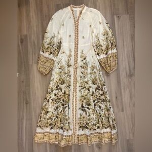 Zimmerman floral linen midi dress size 1